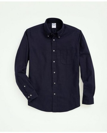 Brooks Brothers Men's Portuguese Flannel Polo Button Down Collar Shirt | Navy | Size 2XL
