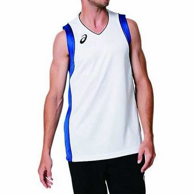 アシックス asics 2061A001 G1 GAME SHIRT SAバスケットボール アパレル(メンズ) ブリリアントホワイトxアシックスブルー
