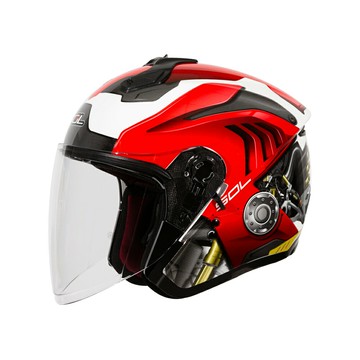 【SOL Helmets】SO-XP開放式安全帽 (動力_白/紅) ｜ SOL安全帽官方商城