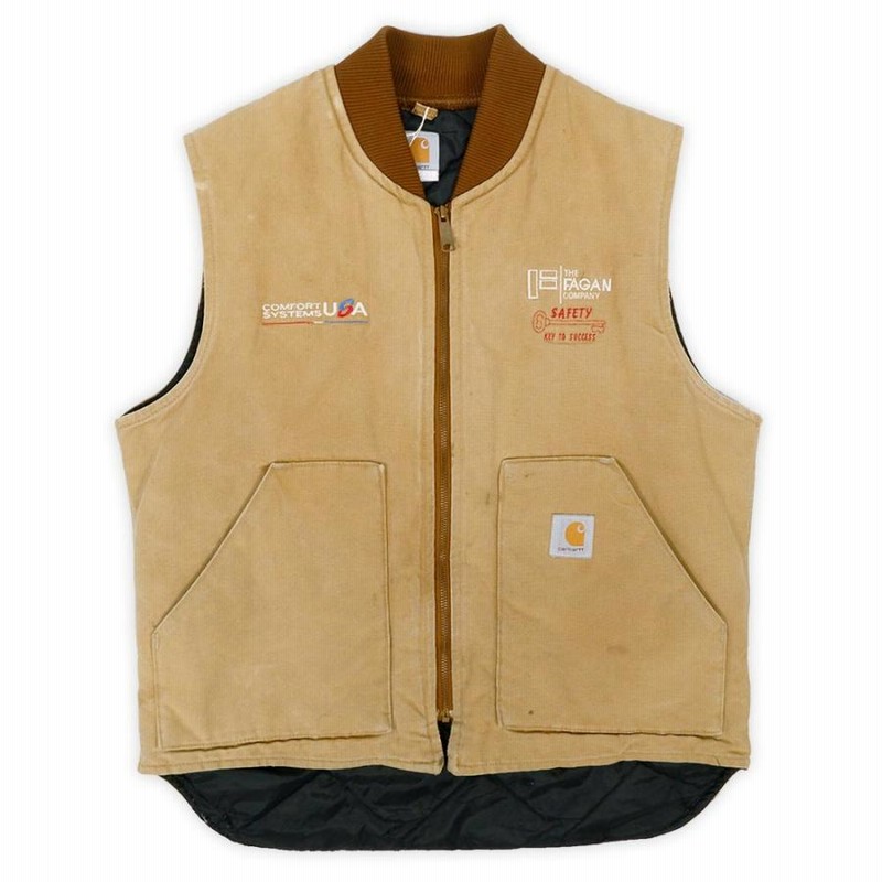 素材90s USA製 carhartt カーハート ベスト ダックベスト ブラウン