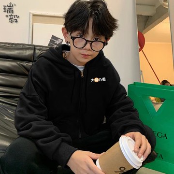 橘貓大橘為重十橘九重卡通創意圖案開衫衛衣男女兒童裝學生款外套