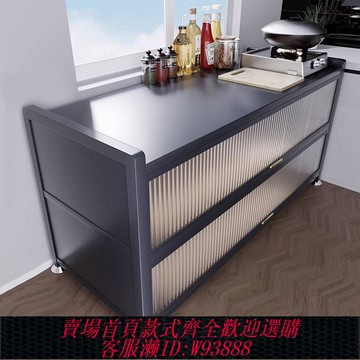 【公司貨 最低價】不銹鋼廚房置物架落地多層收納碗柜多功能微波爐櫥柜餐邊儲物柜子