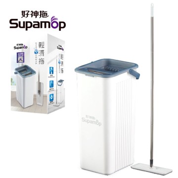 好神拖輕清拖乾濕兩用刮水拖把(一拖+一桶+二布)-灰色