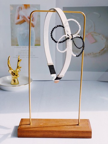 原創黑白花朵水鑽髮箍