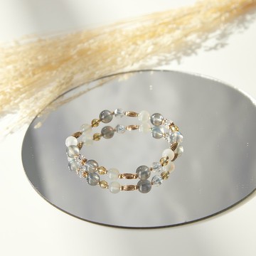 l 昨夜星辰 l 拉長石 白月光 黃水晶 水晶手串 貴人 桃花 客製化