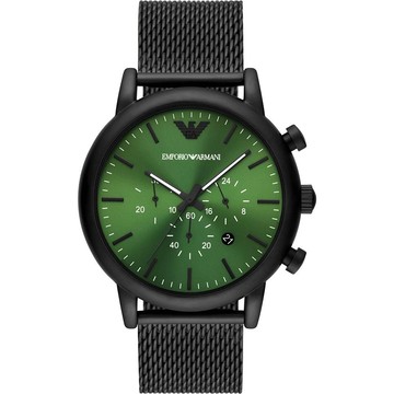 出清/ Emporio Armani 亞曼尼 男 簡約個性三眼計時腕錶(AR11470)