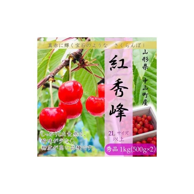 ふるさと納税 山形県 中山町 山形県中山町産 さくらんぼ＜紅秀峰＞秀品　500g×2P　約1kg　2Lサイズ以上