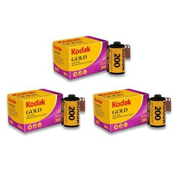 【Kodak 柯達】Kodak柯達底片 Gold 200 135底片 36張 底片 彩色負片(三入組)