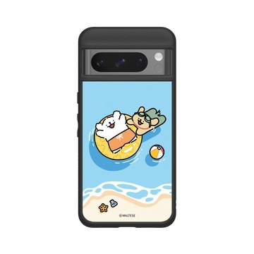 Pixel 8 Pro SolidSuit 黑 - Maltese線條小狗 - 我要去海邊
