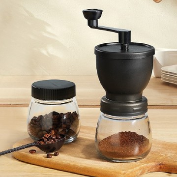 附密封罐手搖磨豆器 磨豆機 磨豆器 研磨咖啡 研磨 咖啡粉 磨粉機 磨粉器 手搖磨豆機 手動磨豆
