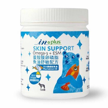 【IN-Plus】蛋殼膜卵磷脂 魚油舒敏配方120顆/罐(全齡犬/寵物保健/寵物魚油/皮膚保健)