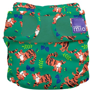 BAMBINO MIO 魔鬼氈成長型防水尿布兜 1號 9kg以下  TIGER TANGO 綠色  1件