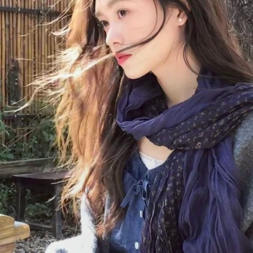 圍巾 棉麻圍巾 文藝 褶皺圍巾 圍脖 護肩護頸 防風防寒 披肩 超薄圍巾 拼接圍巾 出國旅遊氛圍感圍巾 多種用途旅遊拍照