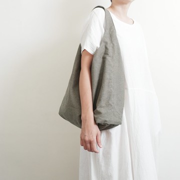 一塊流浪苔 水洗帆布單肩背包袱