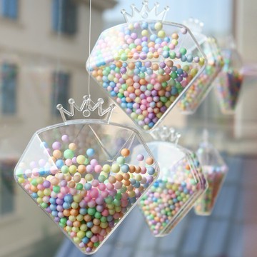 櫥窗裝飾吊飾掛件透明空中掛飾美容珠寶服裝店鋪創意氛圍布置泡沫