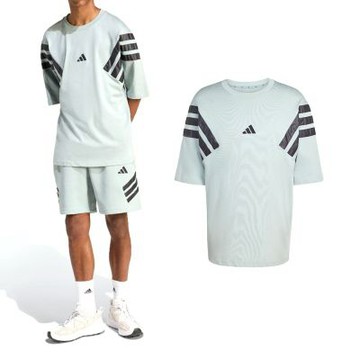 Adidas M FI WV 3S BW T 男款 綠色 休閒 運動 T恤 寬鬆 短袖 TJZ9291