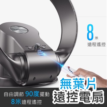 免運【安全無葉廣角送風/免運】無葉片風扇 電扇 循環扇 360度出風 可壁掛 三檔可調 低噪音-銀/黑/白【AAA6484】