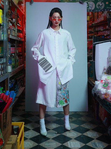 21AW  Grunge印花短寬褲