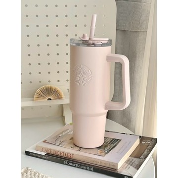 【中國限定】星巴克STARBUCKS經典系列晶粉款不鏽鋼吸管杯水杯冰壩杯