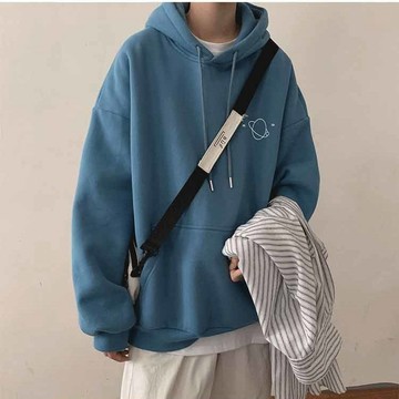 限時優惠 新款休閒棉連帽衛衣情侶 100%純棉男士連帽衛衣寬鬆韓版外套秋冬季2021加絨加厚港風百搭潮