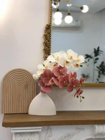 人造花仿真花 蝴蝶蘭仿真花3d手感保濕假花輕奢奶油風客廳玄關餐廳擺件裝飾高檔