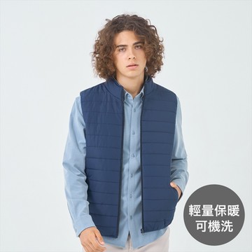 GIORDANO 男裝立領背心 E-care輕暖系列 - 66 標誌海軍藍