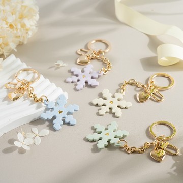 PA-雪花愛心皮革吊飾-多色任選