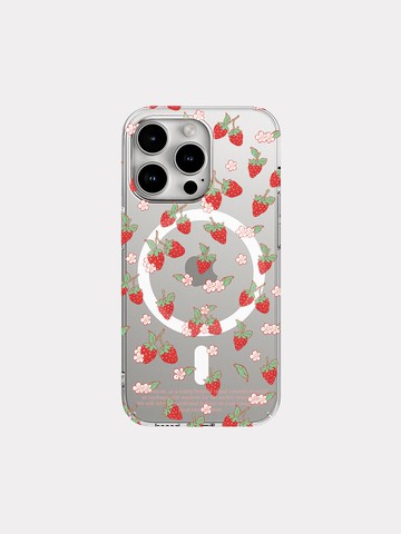 Sweet Straw Pattern Design Hard MagSafe Phone Case [Transparent]
