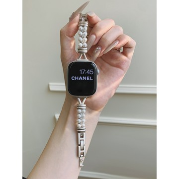 《台灣出貨》適用 APPLE WATCH V字珍珠錶帶 珍珠錶帶 S11 S10 SE3 46mm 45mm 女士錶帶