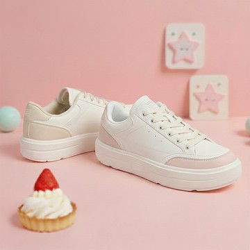 FILA FUNKY TENNIS 98/25 中性厚底小白鞋-粉 4-C623Z-154