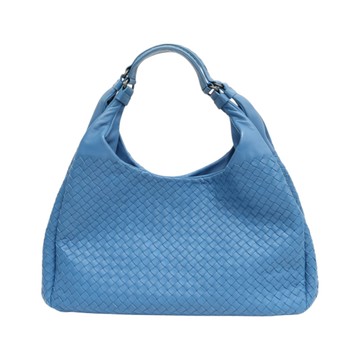BOTTEGA VENETA 寶緹嘉 藍色 編織羊皮 Large Campana Intrecciato 肩背包 【二手名牌BRAND OFF】