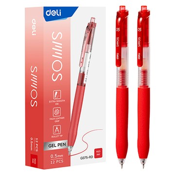 得力Deli霧桿中性筆/EG075-RD/紅色/0.5mm