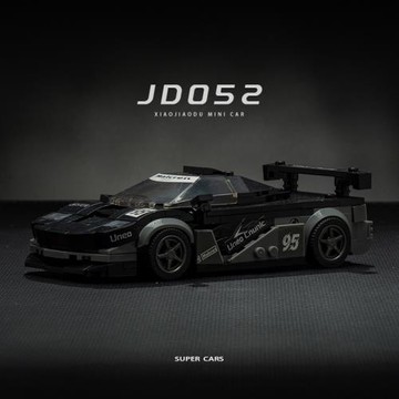 小角度JD052跨境八格車磚塊跑車兒童拼裝積木玩具汽車模型禮物