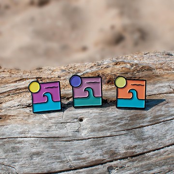 台灣浪花琺瑯徽章三入組 Big Wave Set BURA Enamel Pin Pack