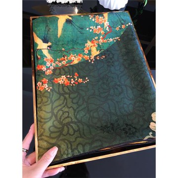 【瑞鶴呈祥】雙面香云紗大方巾優雅中國風高檔送禮真絲絲巾圍巾女