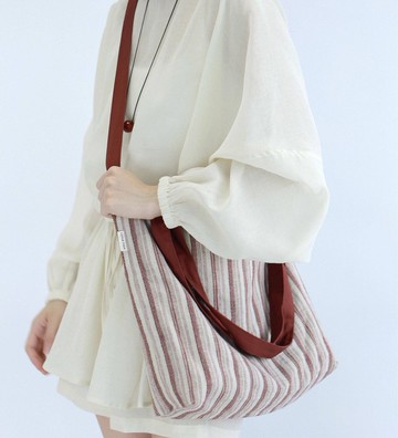 【織樹】森系復古文青/文藝鬆弛感麻棉單肩斜挎包