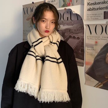 ins圍巾女秋冬季韓版針織毛線情侶男生加厚保暖學生百搭圍脖禮物