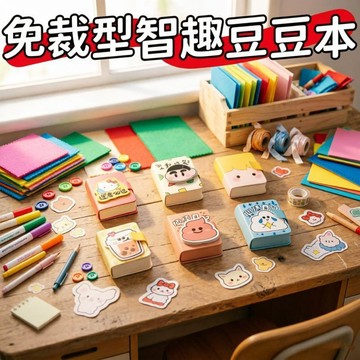 😊歡迎選購😊網紅小新換裝豆豆本兒童DIY手工製作免裁剪安靜書解壓豆豆本換裝