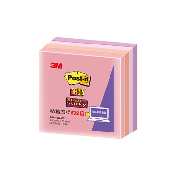 3M Post-it 利貼 狠黏便條紙  654-4SS-MC-7  360張  1組