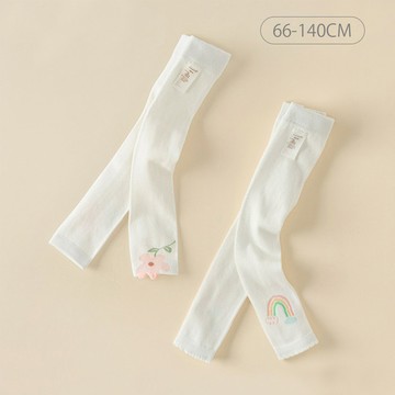 Dave&Bella 彩虹花朵彈力米白褲襪