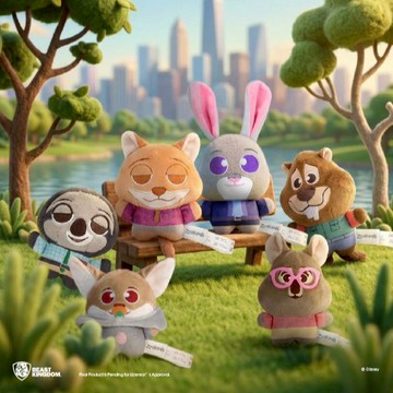 【迪士尼Disney】動物方城市2系列 扁扁絨娃吊飾-快俠/胡尼克【墊腳石】玩偶 鑰匙圈