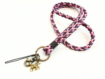 Paris*Le Bonheun。女孩色彩。(掛脖子款A編織)編織鑰匙圈