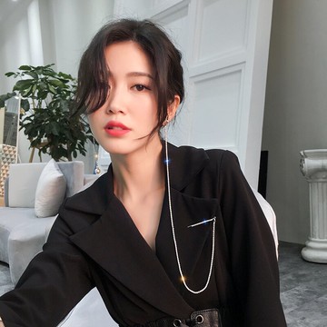 網紅同款耳環發夾胸針一體網紅氣質超長款耳飾新款潮個性夸張
