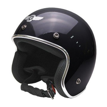 EVO 安全帽 CA-310 素色 平價騎士帽 鏡面黑 CA310M CA310L 半拆洗 銀色邊條 復古帽 半罩