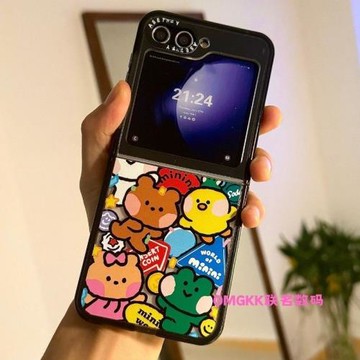 適用于三星折疊Zflip6藝術家聯名游園會適用Zflip5手機殼Samung Zflip4透明亞克力3代高級防摔可愛保護套