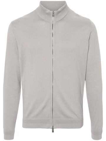 Corneliani - high-neck cotton cardigan - men - Cotton - 58 - Neutrals