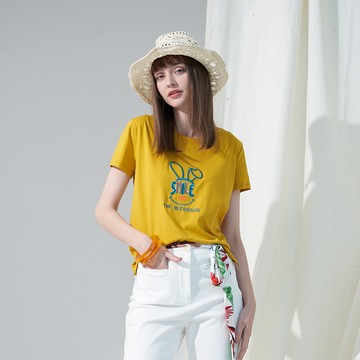 CLL巧玲瓏 刺繡兔子菱文字母上衣 2253904