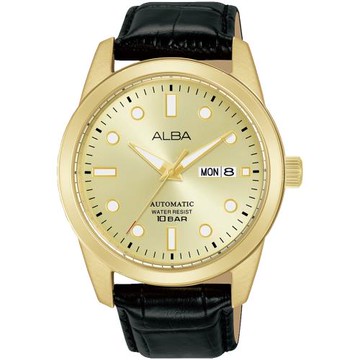 ALBA 雅柏 潛水風格時尚機械男錶/金X黑/42mm (Y676-X084G/AL4662X1)