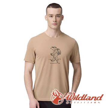 【wildland 荒野】男Wildland山野徒步機能T『小麥色』0B21606 戶外 露營 登山 健行 休閒 時尚 吸濕排汗 透氣 短袖 上衣 T恤
