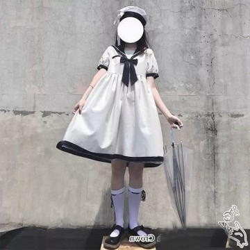 【台灣有貨】 學院風夏季新款日系海軍領連衣裙女學生韓版寬鬆顯瘦中長款a字裙